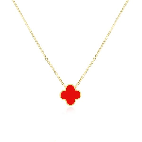 ザラブリー ファインジュエリー レディース アクセサリー ネックレス・チョーカー レース The Lovery Fine Jewelry Small Coral Single Clover Neckl
