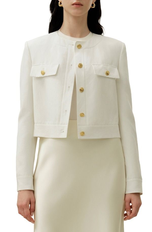 リリーシルク レディース アウター ジャケット・ブルゾン リネン Lilysilk Womens Mara Jacket in Silk Linenatural White ホワイト