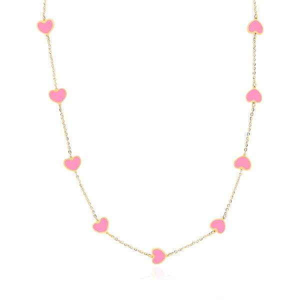 ザラブリー ファインジュエリー レディース アクセサリー ネックレス・チョーカー レース The Lovery Fine Jewelry Bubblegum Pink Heart Stationeck