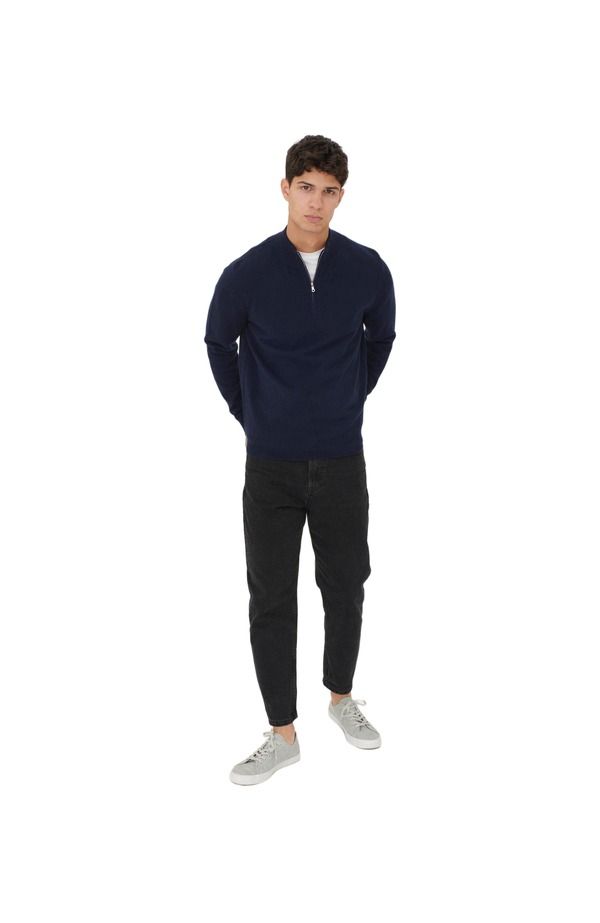 ゴビ カシミヤ メンズ トップス シャツ セーター Gobi Cashmeressential HalfZip Cashmere Sweater Navy ネイビー