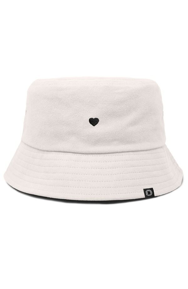 ダリックス レディース アクセサリー 帽子 Dalix Lil Heart Bucket Hat Parchment White ホワイト