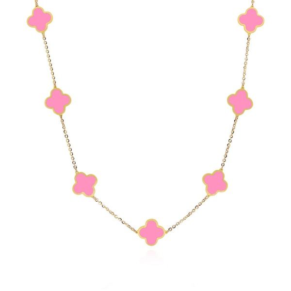 ザラブリー ファインジュエリー レディース アクセサリー ネックレス・チョーカー レース The Lovery Fine Jewelry Small Bubblegum Pink Clover Nec