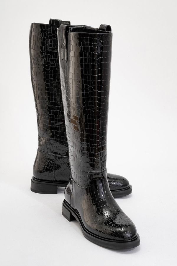 プロローグシューズ レディース ブーツ・レインブーツ Prologue Shoes Alaska Pattern Knee High Boot Black Pattern Faux Leather ブ 33,020円