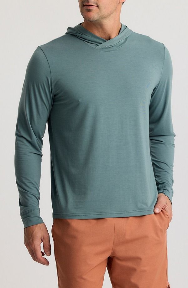 フリー フライ メンズ トップス シャツ パーカー Free Fly Elevate Lightweight Performance Hoodie Stormy Sea