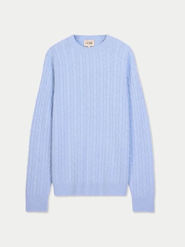 ゴビ カシミヤ メンズ アウター パーカー・スウェット セーター ニット Gobi Cashmere CableKnit Sweater LightBlue ブルー