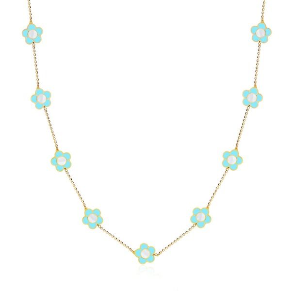 ザラブリー ファインジュエリー レディース アクセサリー ネックレス・チョーカー レース The Lovery Fine Jewelry Turquoise Daisy Necklace Turquo