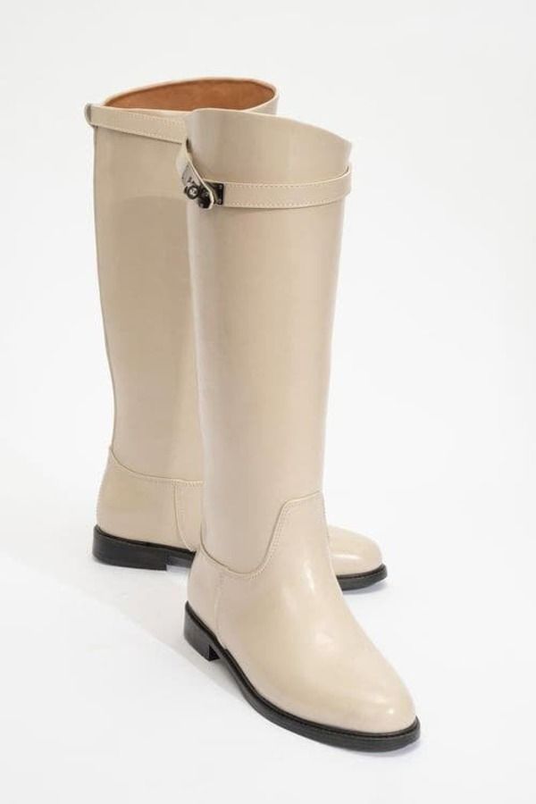 プロローグシューズ レディース ブーツ・レインブーツ Prologue Shoes Yoko Knee High Boot Beige Faux Leather ベージュ 36,270円