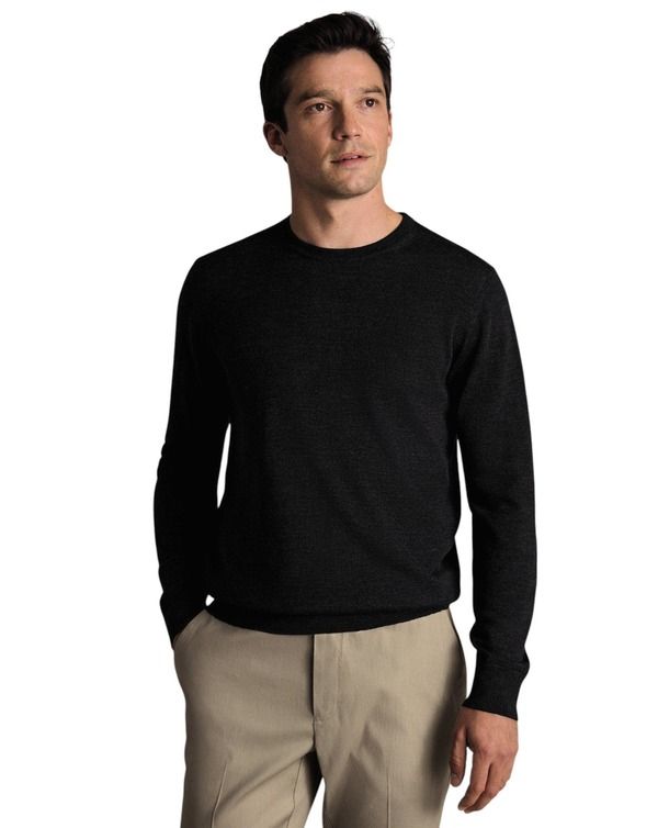 チャールズティリット メンズ アウター パーカー・スウェット クルーネック セーター Charles Tyrwhitt Pure Merino Crew Neck Sweater Charcoal チ