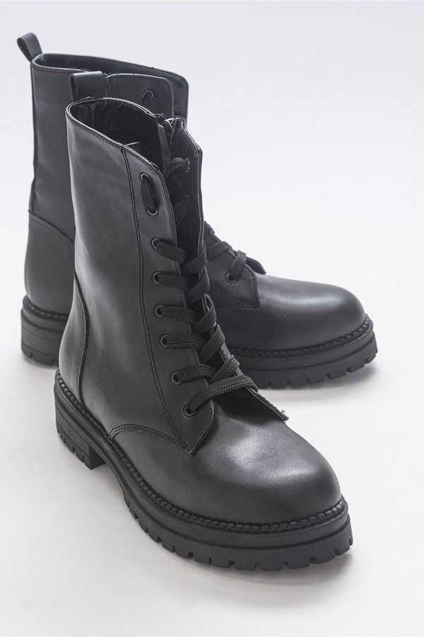プロローグシューズ レディース ブーツ・レインブーツ Prologue Shoesinga Boot Black Faux Leather ブラック