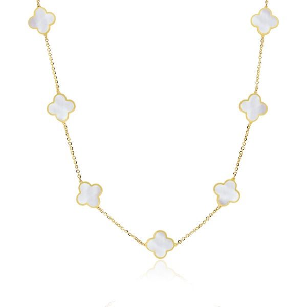 ザラブリー ファインジュエリー レディース アクセサリー ネックレス・チョーカー レース The Lovery Fine Jewelry Small Mother of Pearl Clover Ne