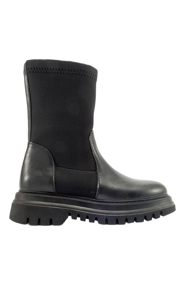 プロローグシューズ レディース ブーツ・レインブーツ Prologue Shoes Alias Zip Boot Black Faux Leather ブラック