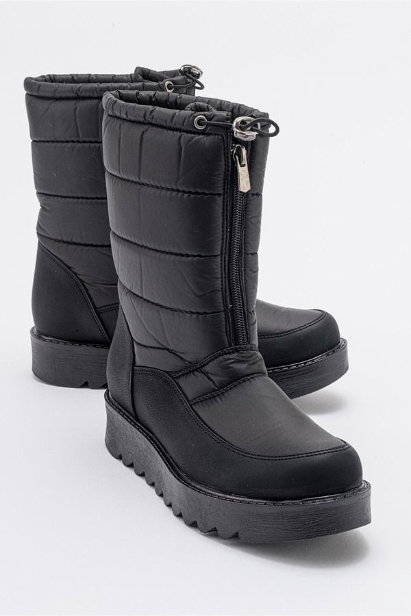プロローグシューズ レディース ブーツ・レインブーツ Prologue Shoes Vay Zip Snow Boot Black Faux Leather ブラック