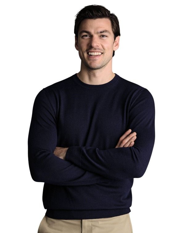チャールズティリット メンズ アウター パーカー・スウェット クルーネック セーター Charles Tyrwhitt Pure Merino Crew Neck Sweater Navy ネイビー
