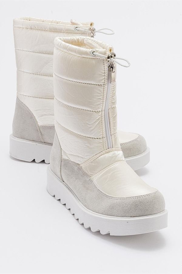 プロローグシューズ レディース ブーツ・レインブーツ Prologue Shoes Vay Zip Snow Boot White Faux Leather ホワイト