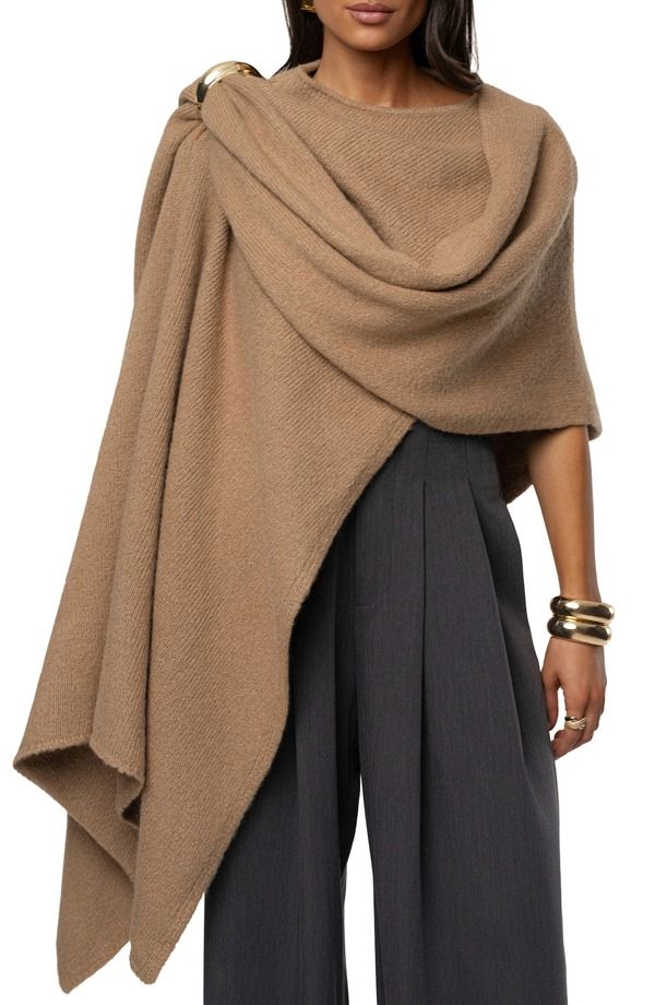 ジェイラックスレーベル レディース アクセサリー マフラー・ストール・スカーフ ニット JLUXLABEL Radiance Knit Shawl Taupe トープ