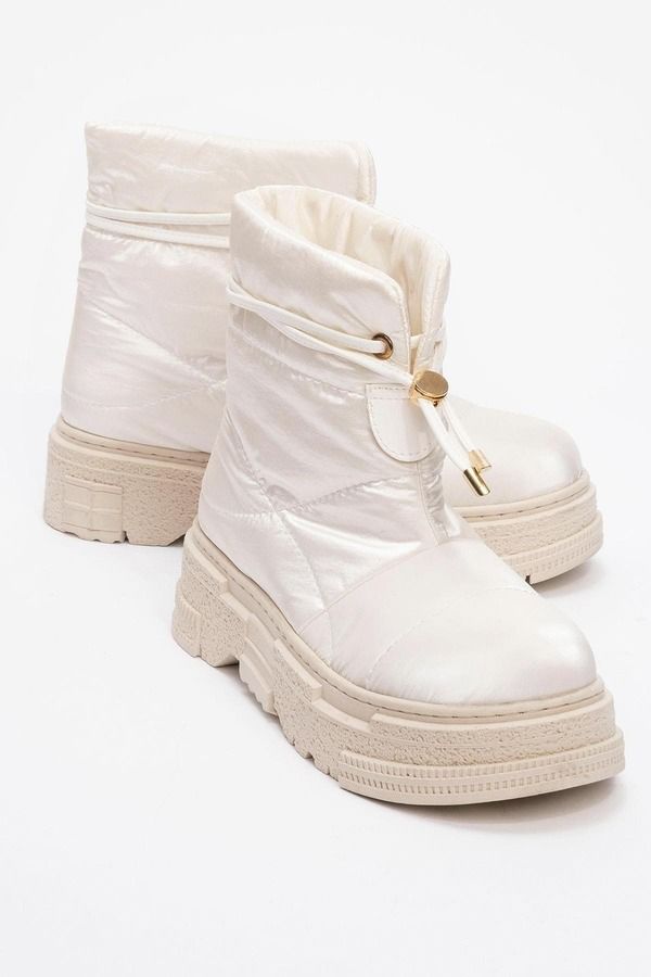プロローグシューズ レディース ブーツ・レインブーツ Prologue Shoes Mesta Boot White Faux Leather ホワイト