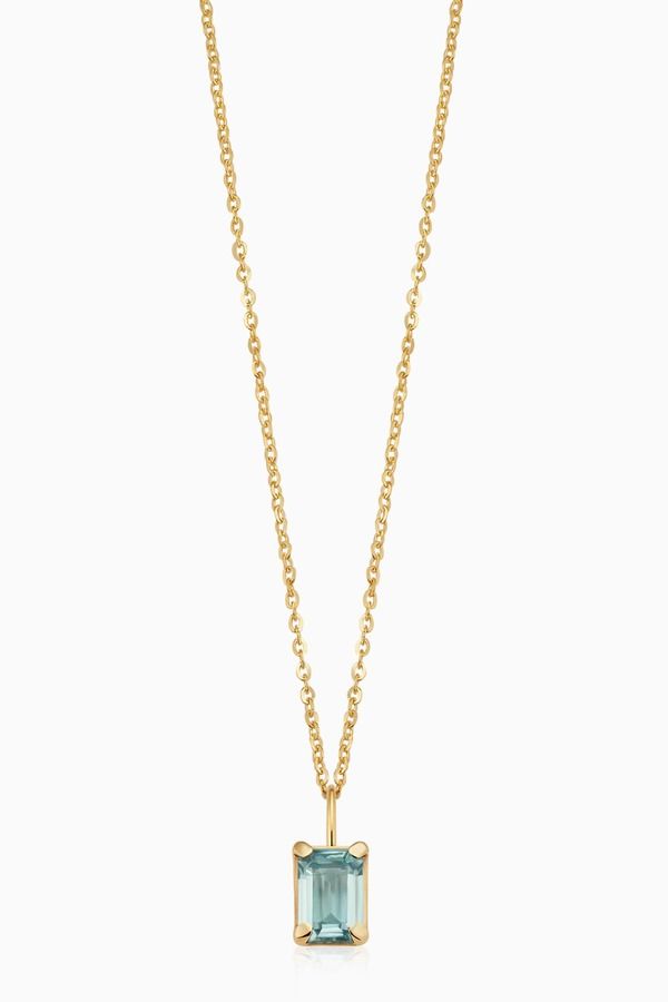 オラディナ レディース アクセサリー ネックレス・チョーカー レース Oradina 14K Goldate Me Birthstone Pendant Necklace Sky Blue Topaz