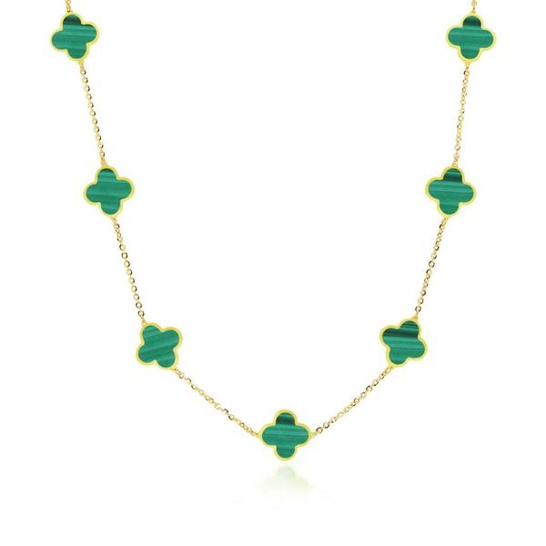 ザラブリー ファインジュエリー レディース アクセサリー ネックレス・チョーカー レース The Lovery Fine Jewelry Small Malachite Clover Necklace
