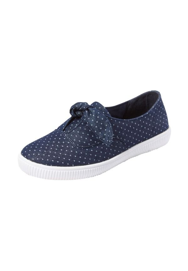 コンフォートビュー レディース シューズ スリッポン・ローファー スニーカー Comfortview The Anzani Canvaslip On Sneaker Denim Dot デニム