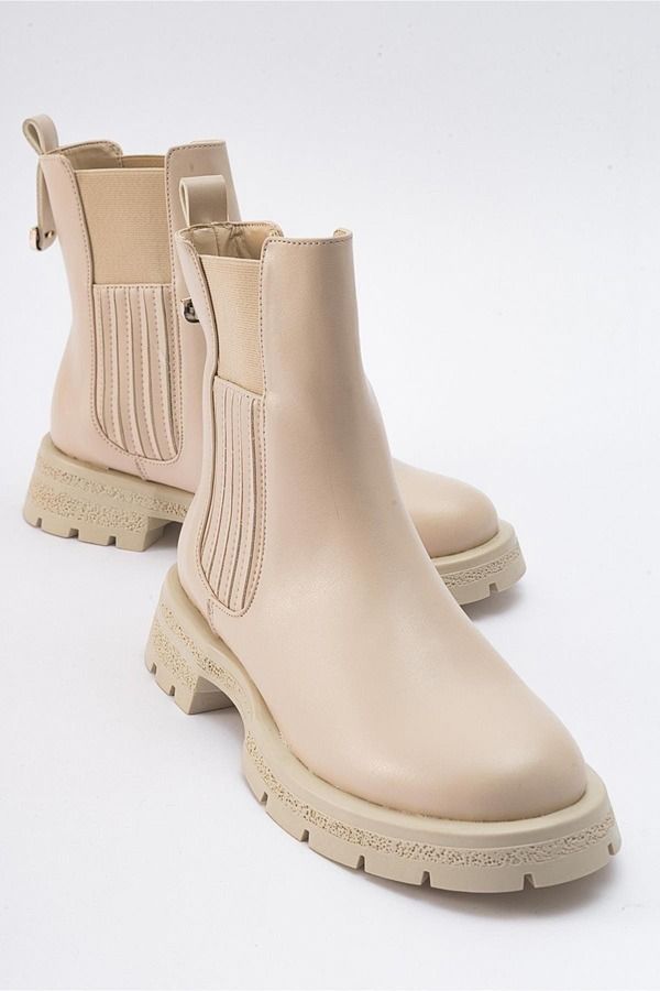 プロローグシューズ レディース ブーツ・レインブーツ チェルシーブーツ チェルシー Prologue Shoesofia Chelsea Boot Beige Faux Leather ベージュ