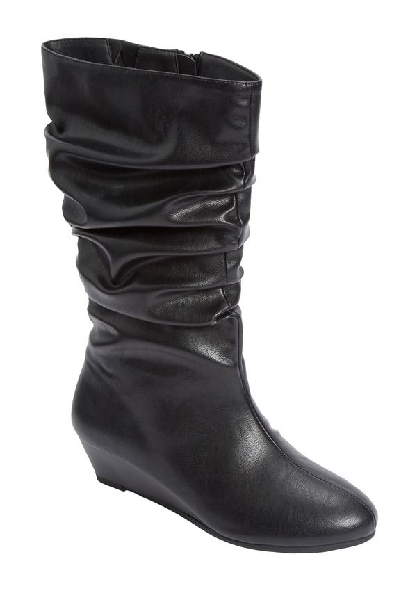 コンフォートビュー レディース シューズ ブーツ・レインブーツ ミディ Comfortview The Dori Midi Calf Boot Black ブラック