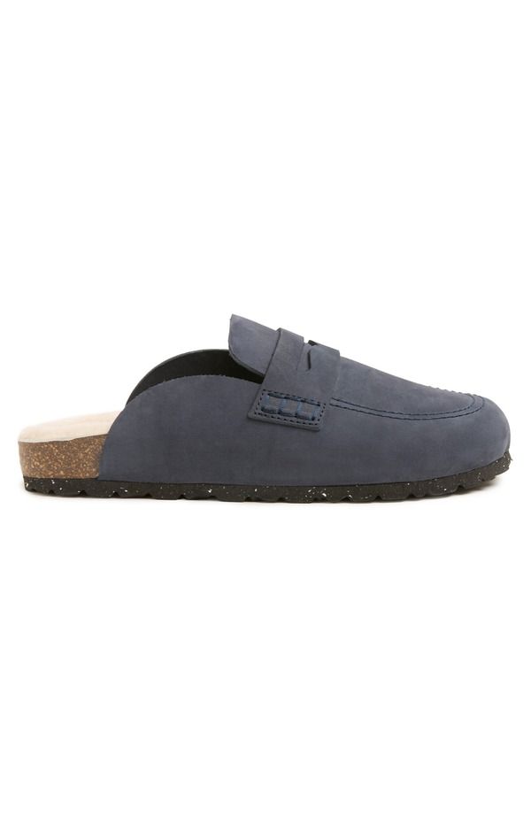 ケルティックアンドコー レディース シューズ スリッポン・ローファー Celtic Co Sheep Lined Penny Loafer Clog Navy ネイビー