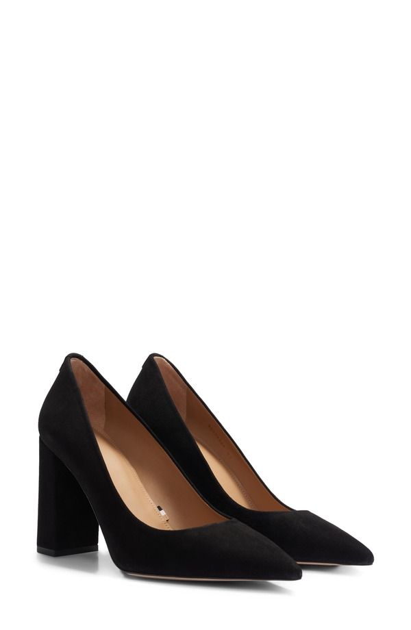 ボス レディース シューズ ヒール BOSS Janet Block Heel Pointed Toe Pump Black ブラック