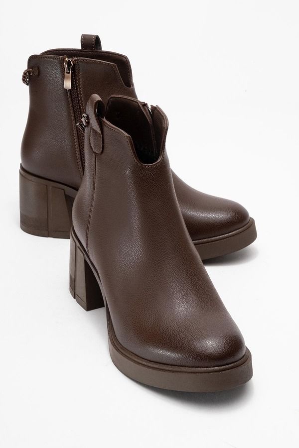 プロローグシューズ レディース ブーツ・レインブーツ Prologue Shoes Mier Chunky Boot Brown Faux Leather ブラウン