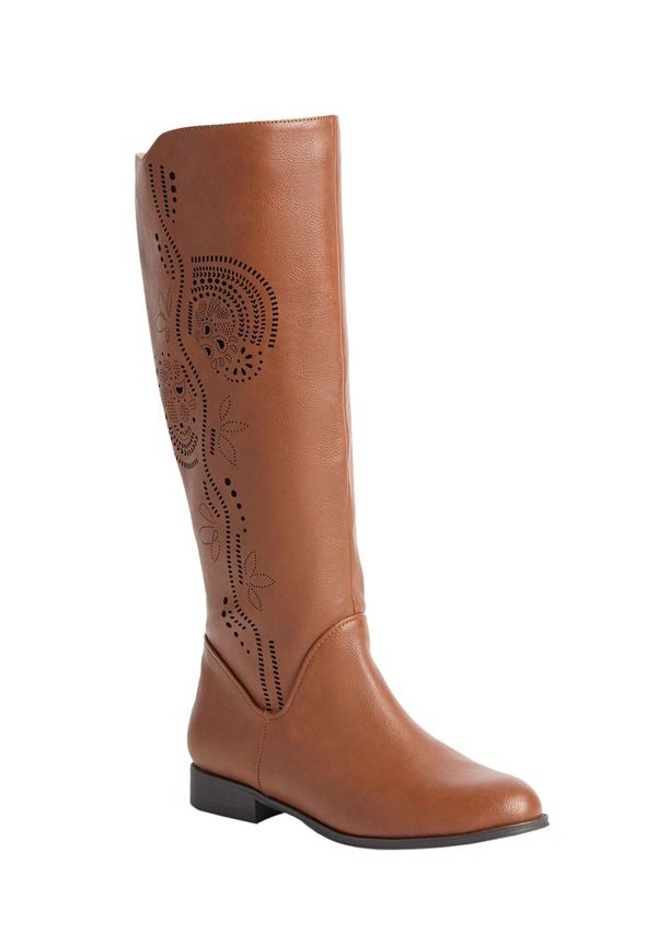 コンフォートビュー レディース シューズ ブーツ・レインブーツ Comfortview The Lili Wide Calf Boot Cognac