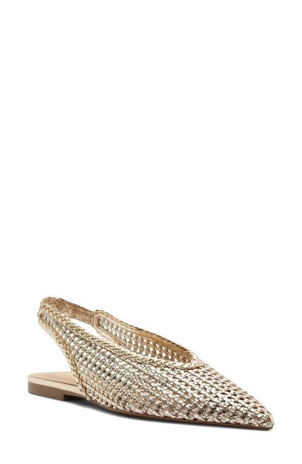 アレッツォ レディース シューズ パンプス Arezzo Eva Slingback Pointed Toe Flat Platino