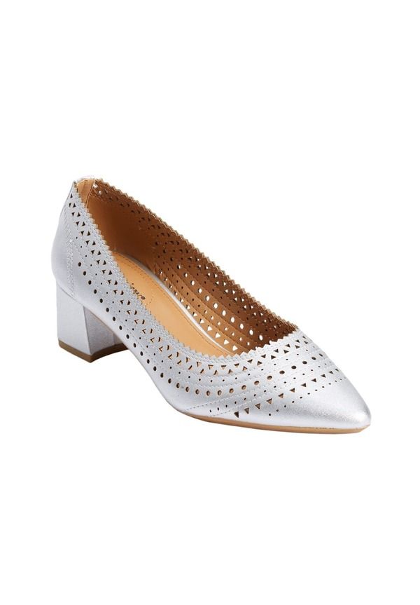 コンフォートビュー レディース シューズ ヒール Comfortview The Knightly Slip On Pump Silver シルバー