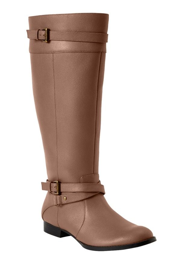 コンフォートビュー レディース シューズ ブーツ・レインブーツ レザー Comfortview The Janis Wide Calf Leather Boot Cognac