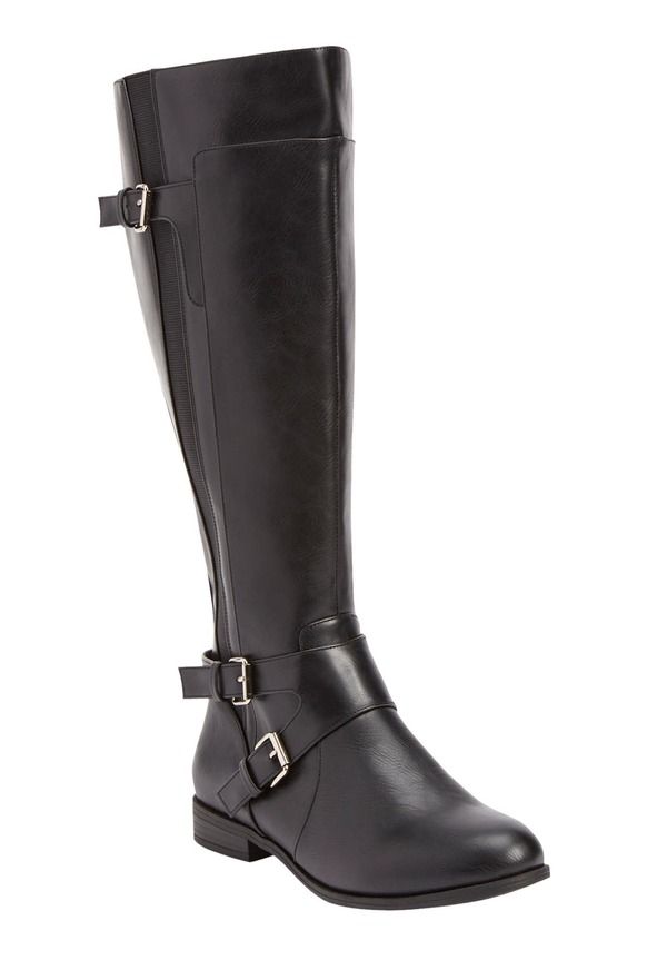 コンフォートビュー レディース シューズ ブーツ・レインブーツ Comfortview The Whitley Wide Calf Boot Black ブラック