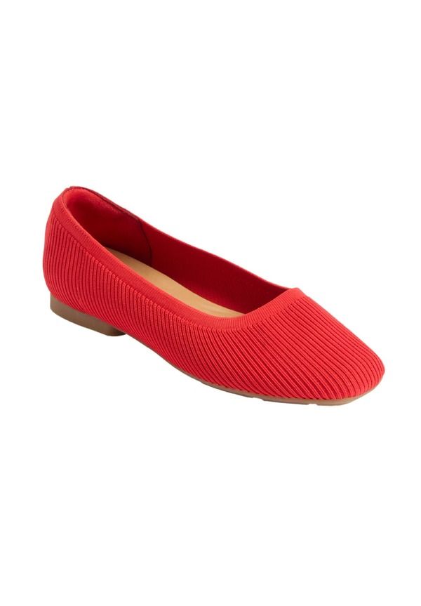 コンフォートビュー レディース シューズ パンプス Comfortview The Kit Flat Red レッド