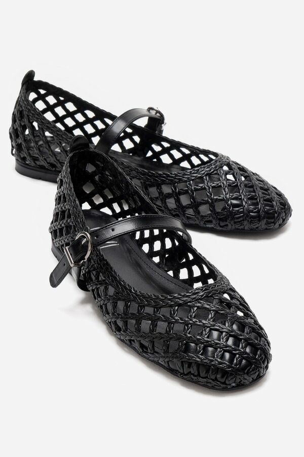 プロローグシューズ レディース パンプス Prologue Shoes Doux Woven Ballet Flat Black ブラック