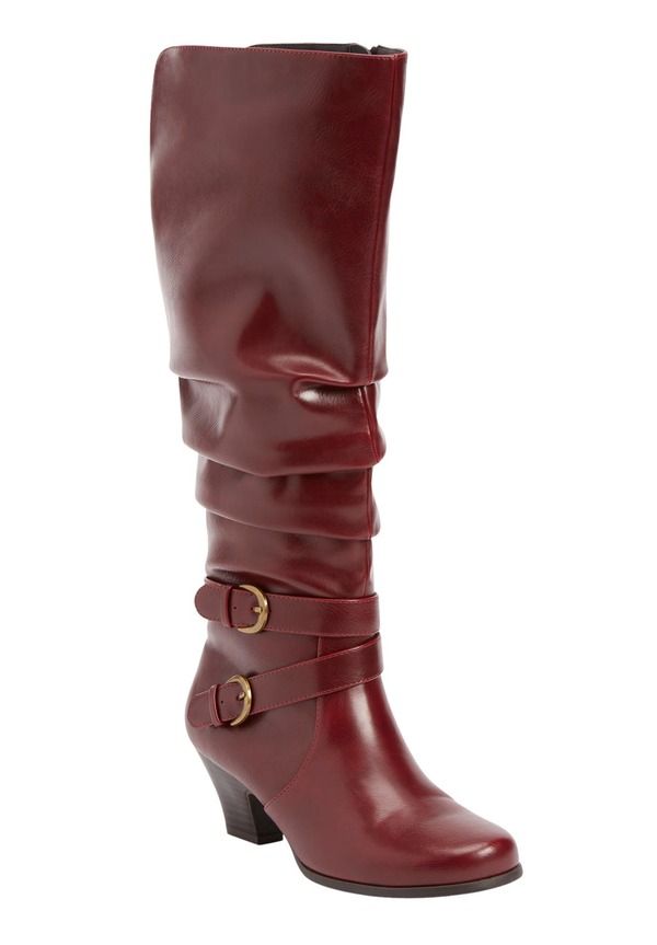 コンフォートビュー レディース シューズ ブーツ・レインブーツ Comfortview The Cleo Wide Calf Boot Burgundy バーガンディ
