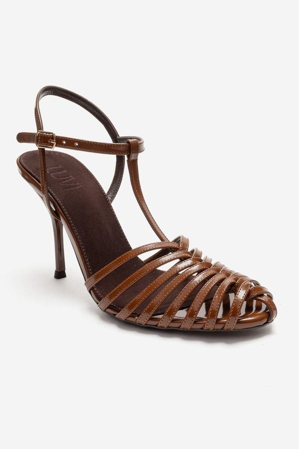 プロローグシューズ レディース ヒール Prologue Shoes Pasion Stiletto Pump Cognac Patent