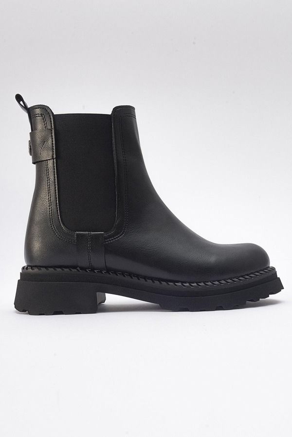 プロローグシューズ レディース ブーツ・レインブーツ チェルシーブーツ チェルシー Prologue Shoes Marly Chelsea Boot Black Faux Leather ブラック