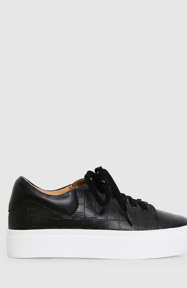 ベルアンドブルーム レディース シューズ スニーカー レザー Belle Bloom Just A Dream Croc Leather Sneaker Black ブラック