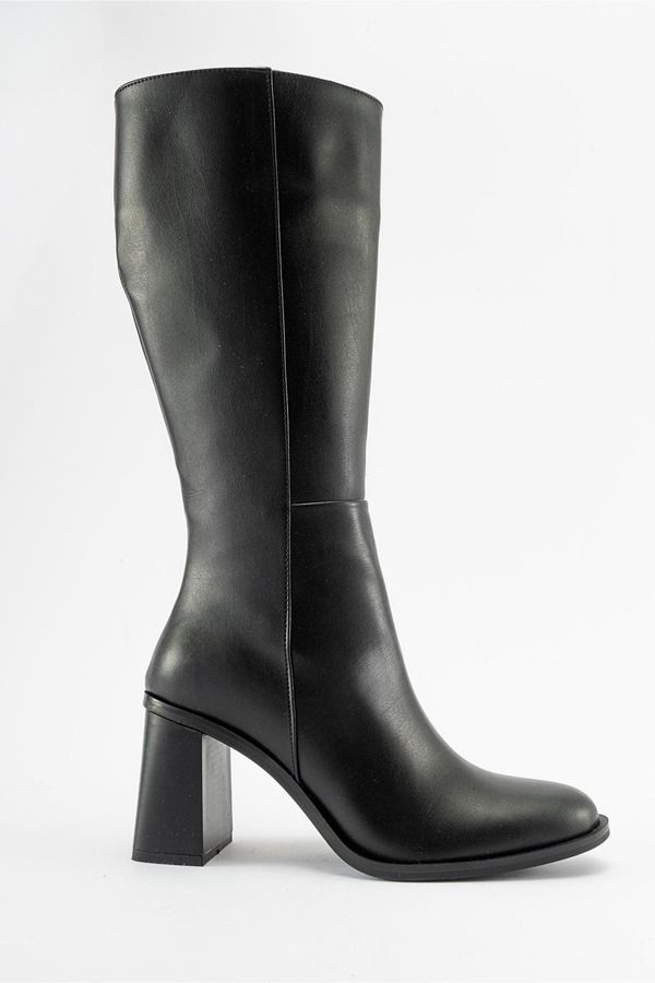 プロローグシューズ レディース ブーツ・レインブーツ ヒール Prologue Shoes Maranta Heel Knee High Boot Black Faux Leather ブラック
