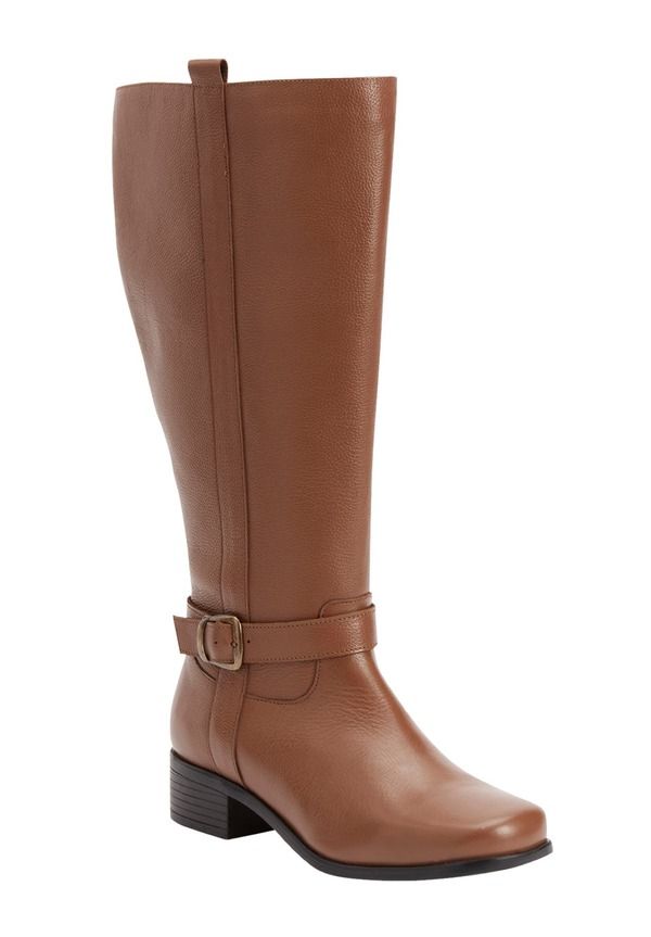 コンフォートビュー レディース シューズ ブーツ・レインブーツ レザー Comfortview The Donna Wide Calf Leather Boot Cognac