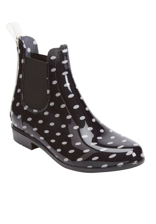 コンフォートビュー レディース シューズ ブーツ・レインブーツ Comfortview The Uma Rain Boot Black Dot ブラック