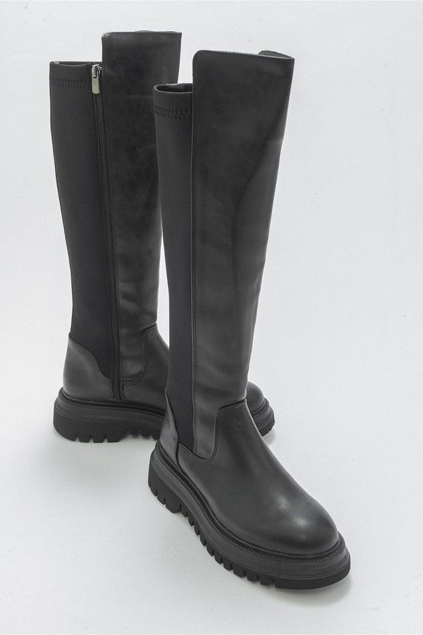 プロローグシューズ レディース ブーツ・レインブーツ Prologue Shoeshadow Knee High Boot Black Faux Leather ブラック