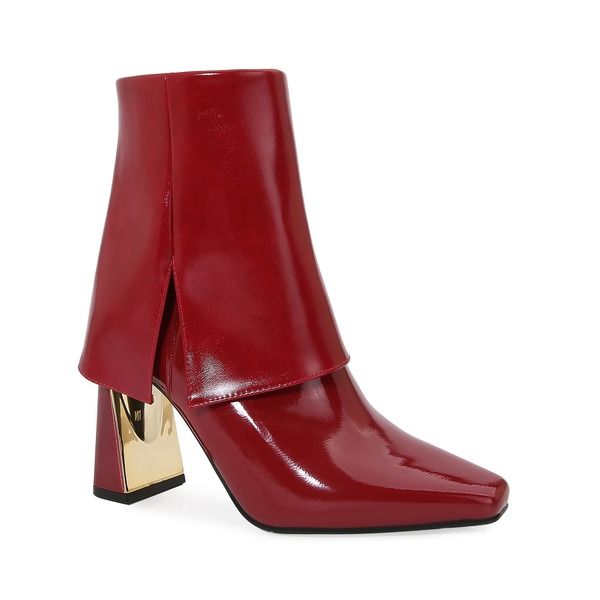 ナインティユニオン レディース シューズ ブーツ・レインブーツ ヒール NINETY UNION Folded Calf Metal Heel Bootie Wine ワイン