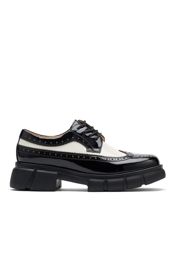 マークノーラン レディース シューズ スニーカー ウィングチップ ダービー レザー MARC NOLAN Ms Alexander Leather Lug Wingtip Derby BlackWhi