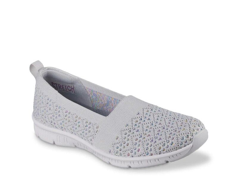 スケッチャーズ レディース シューズ スリッポン・ローファー ニット Skechers Be Cool Knitwaves SlipOn Womens Grey グレー