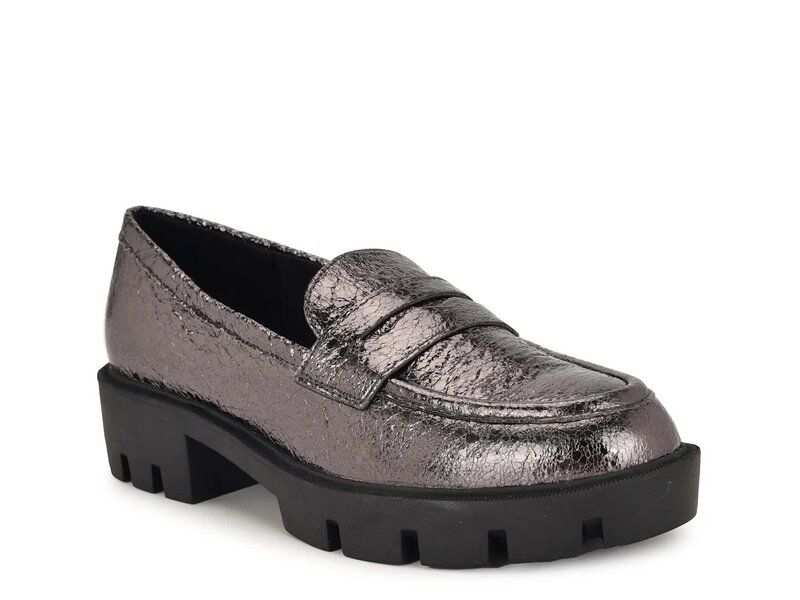 ナインウェスト レディース シューズ スリッポン・ローファー Nine West Maibel Loafer Silver Metallic Crackle シルバー