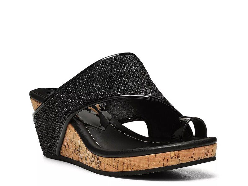ドナルドプリネール レディース シューズ サンダル Donald Pliner Gyer Wedge Sandal Black ブラック