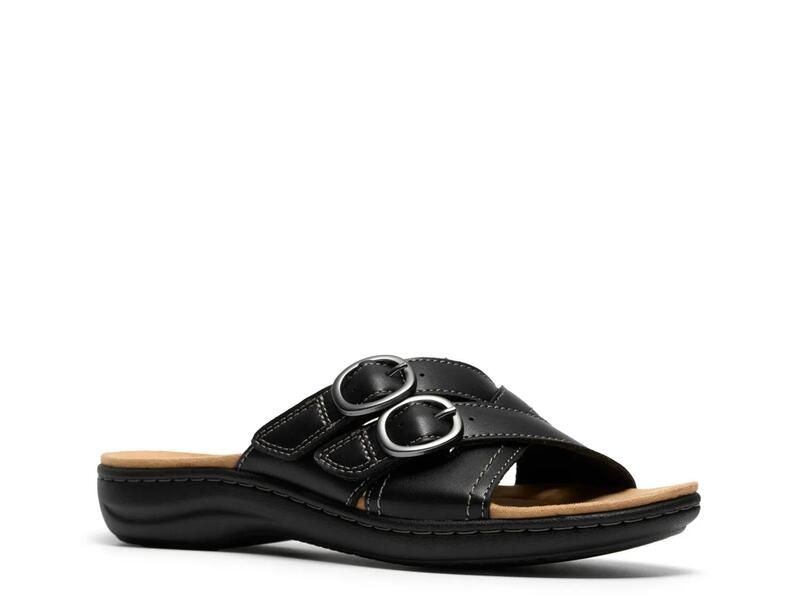クラークス レディース シューズ サンダル Clarks Laurieann Opal Sandal Black Leather ブラック