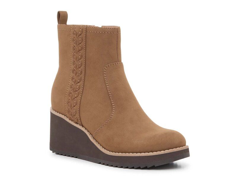 アース レディース シューズ ブーツ・レインブーツ Earth Camryn Wedge Bootie Brown Faux Suede ブラウン